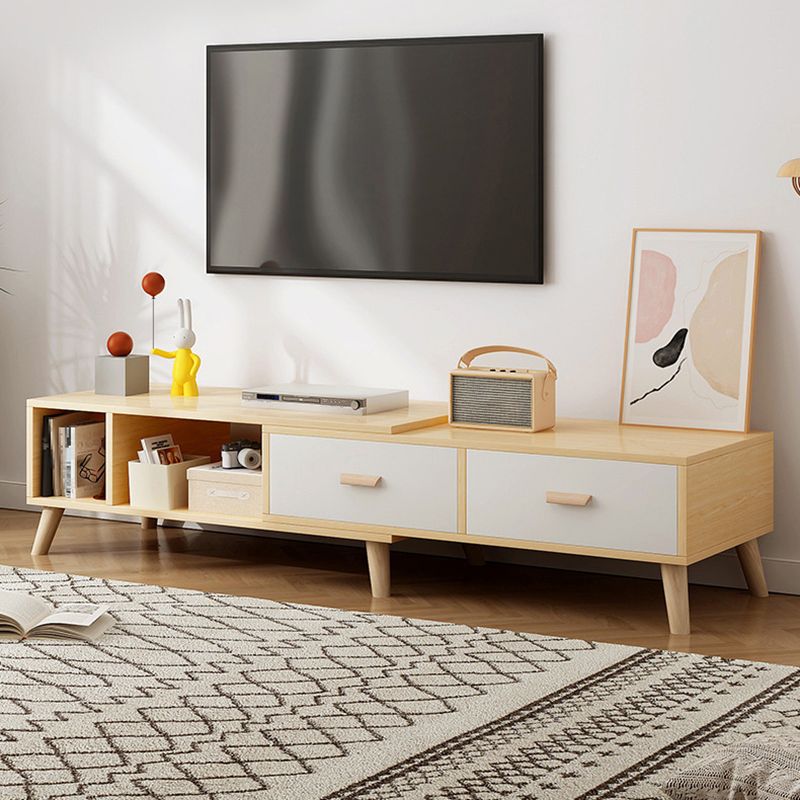 Engineered Wood TV Media Console with Drawers Scandinavian TV Stand