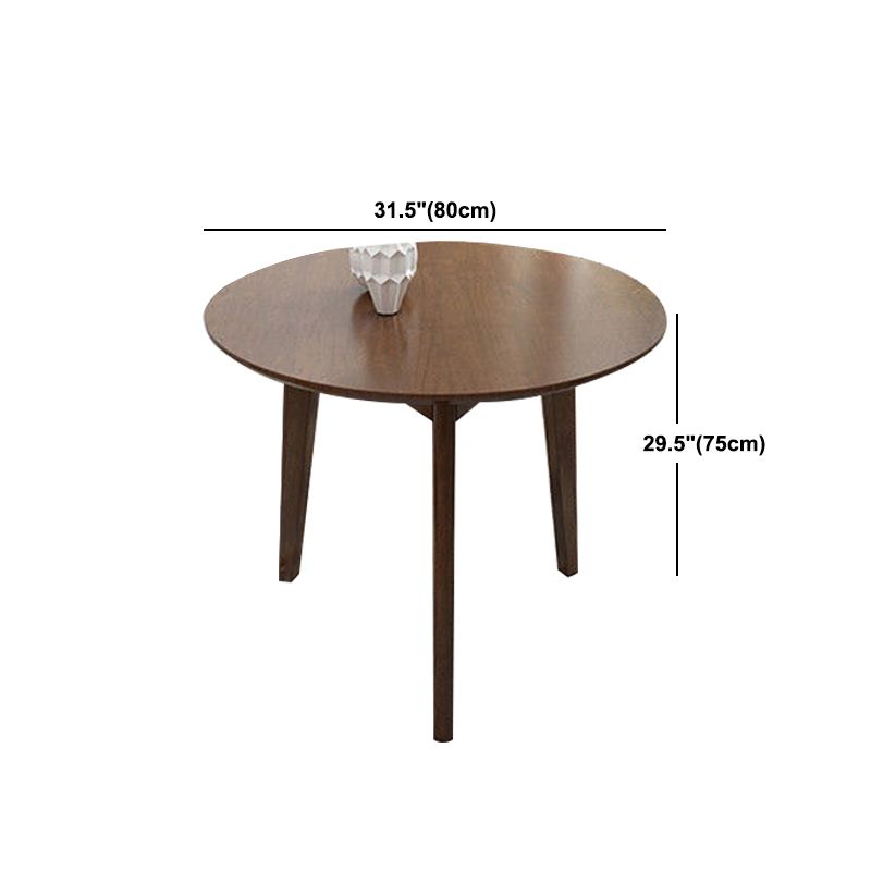 Modern Rubber Wood Dinette Set 1/2/4/5/7 Pieces Round Beige Dining Table Set
