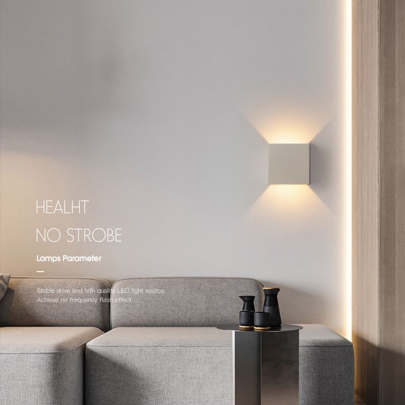 Metalen vierkante wand gemonteerd verlichtingsarmatuur moderne minimalistische stijl wandlichtwagentjes voor woonkamer