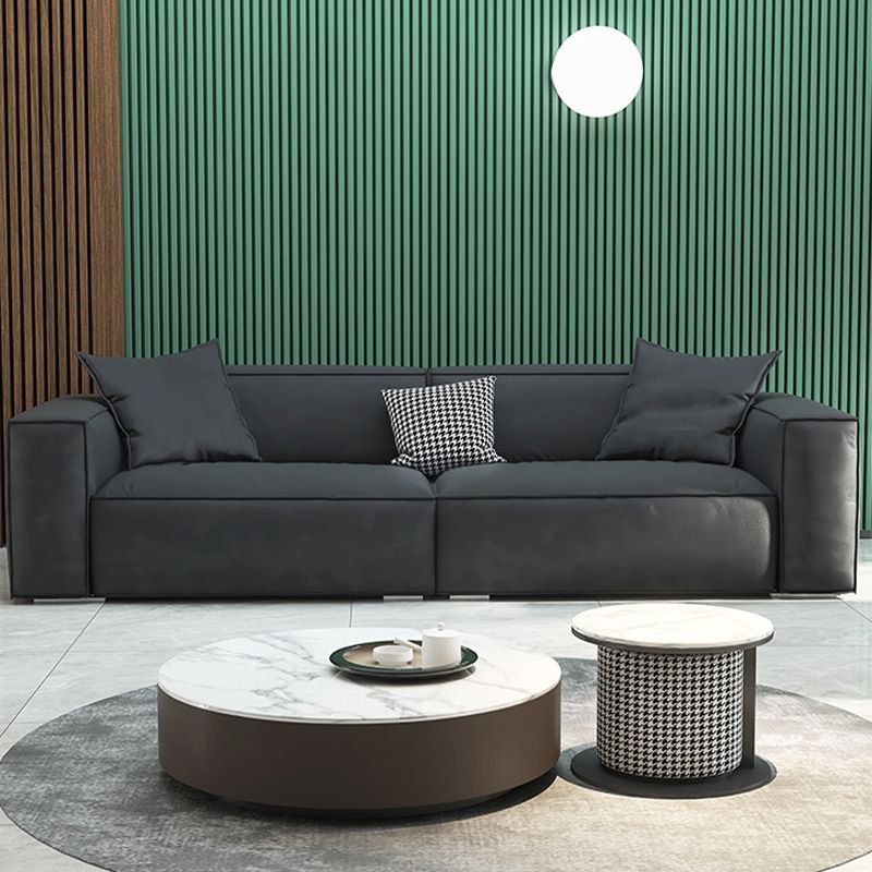 Square Armrest Latex Padded/light Grey Dark Grey/off-white/orange Sofa