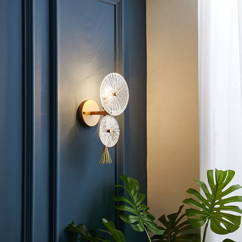 Double Circle Shade Wall Lighting Postmodern Style Glass 1 Lights Sconce Lamp