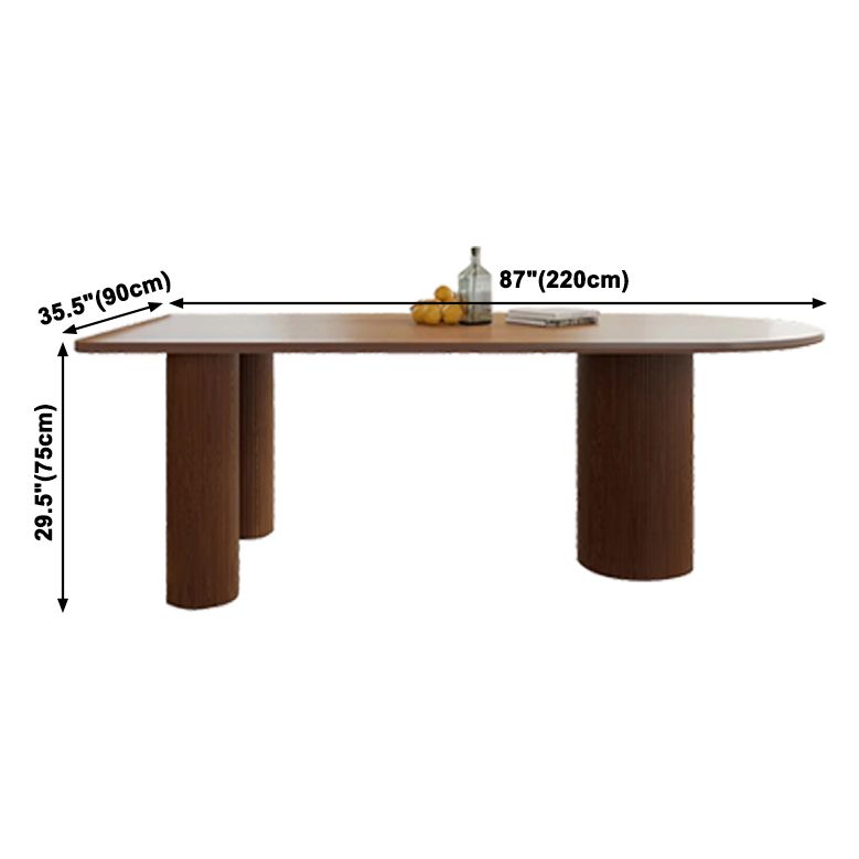 Contemporary Style Home Solid Wood Dining Table Freeform Table with 3 Legs Base