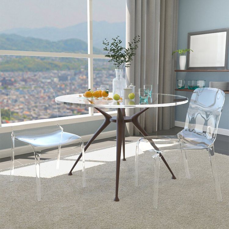Juego de sillas de plástico de estilo escandinavo, sillas de comedor de cocina con respaldo sólido
