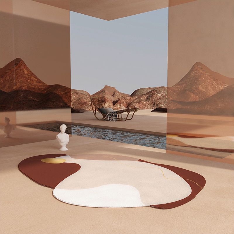Stylish Novelty Shape Carpet Trendy Area Rug Polyester Anti-Slip Backing Carpet for Home Decor