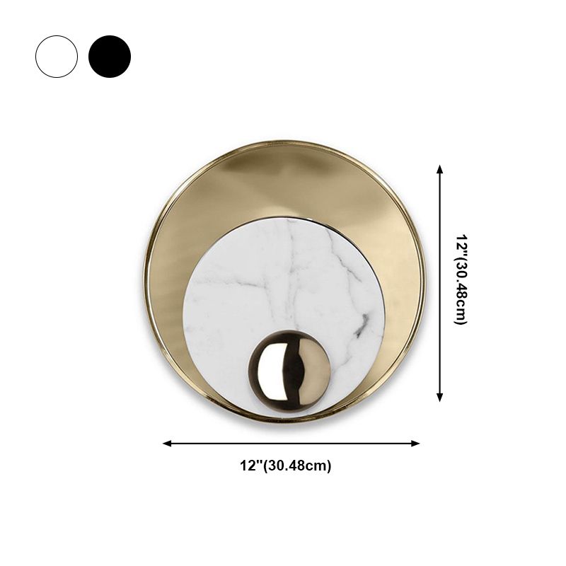 Modern Style Round Wall Sconce Lights Metal 1 Light Wall Mount Lighting