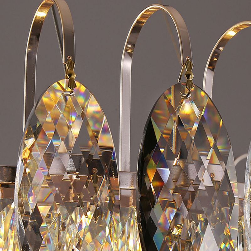 Contemporary Style Geometry Pendant Chandeliers Crystal Chandelier Lights in Grey