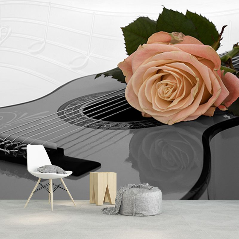 Guitar Mildew Resistant Mural Wallpaper Sleeping Room Wall Mural