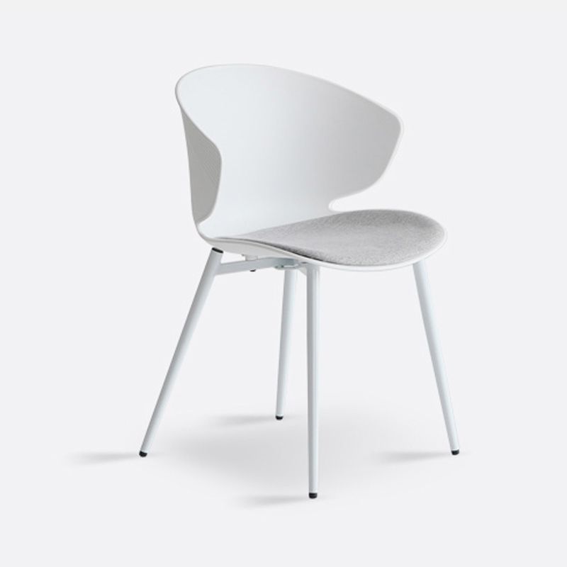Modern Dining Room Upholstered Wingback Plastic Armless Dining Chair