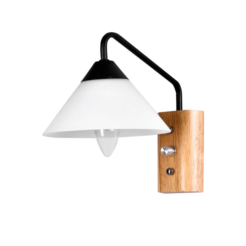 CORRIDO PACCHIARE PER PERCHIO CONICALE SCONCE CONICALE GLAZZO 1 LUCE LUCE MODERNA MODERNA CON BASE IN LEGNO