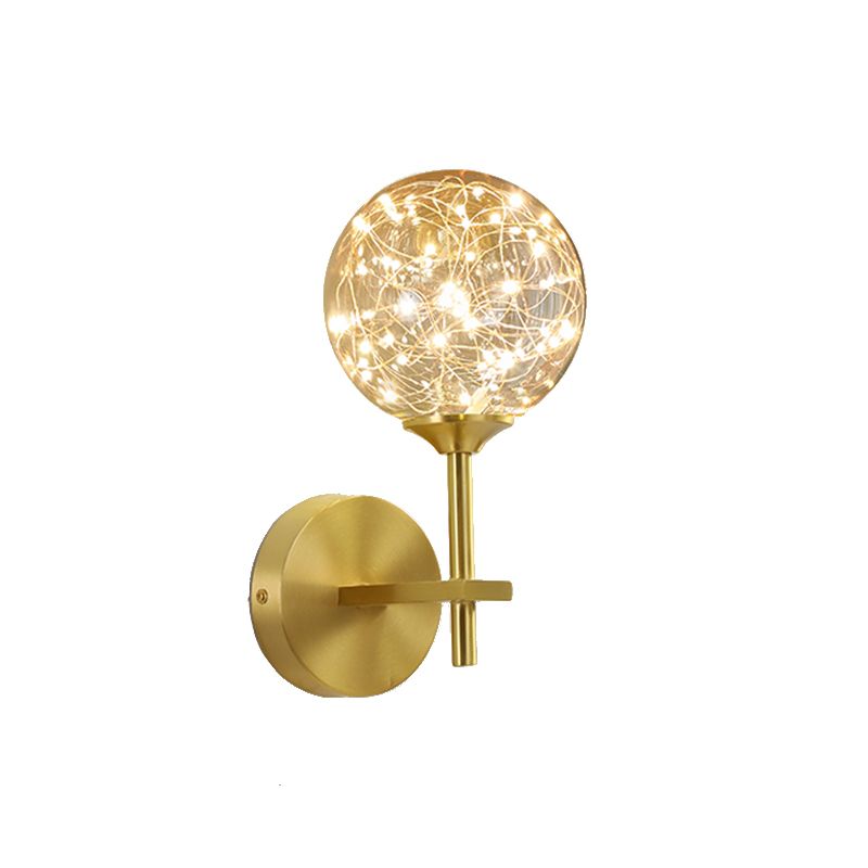 Glass Globe Wall Sconces Modern Style 1 Light Wall Mounted Lamps