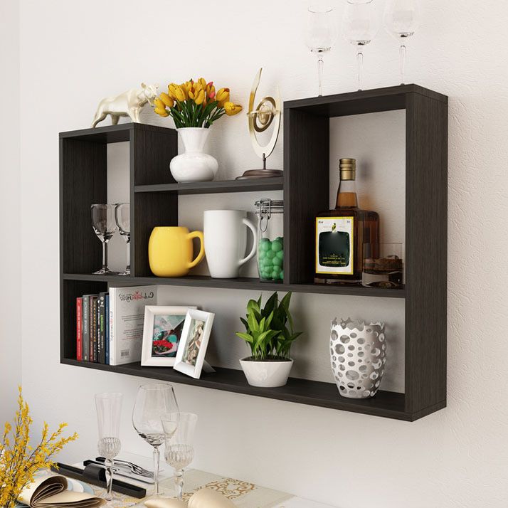 Wall Mounted Bookshelf Scandinavian Style Bookcase for Home and Study Room