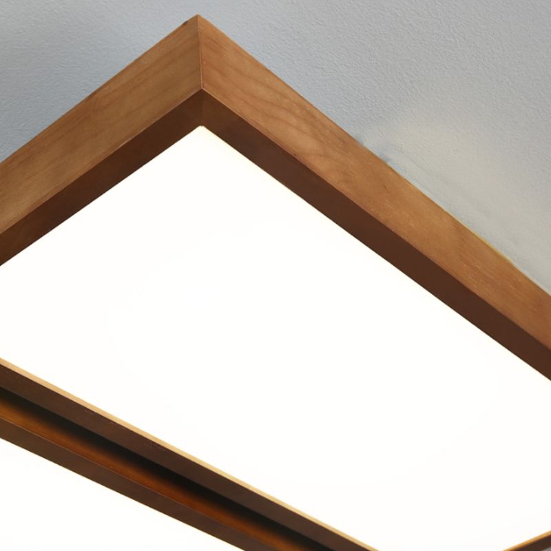 Modern Ceiling Lamp Wooden Flush Mount Light Fixture for Bedroom