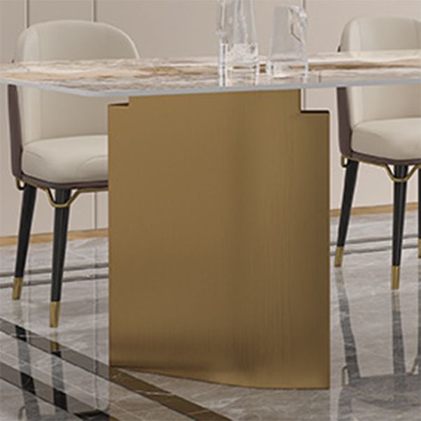 Luxurious Sintered Stone Top Dining Set Rectangle 1/4/5/6 Pieces Dining Room Table Set