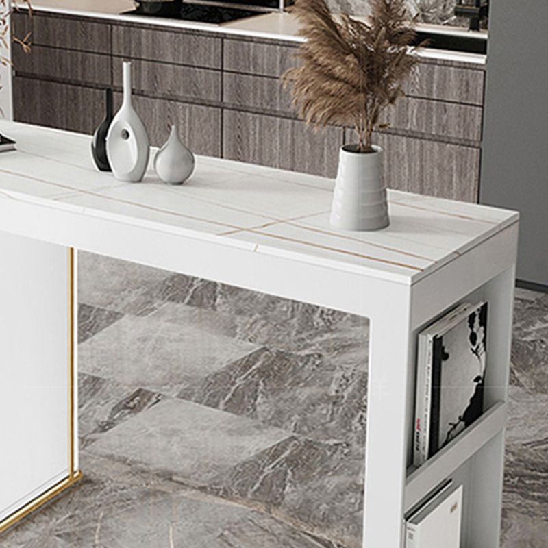 Contemporary Style 1/2/3 Pieces Stone Rectangular Bar Table Set for Indoor