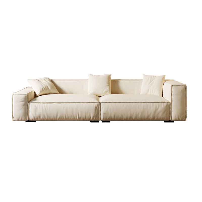 Tight Back Faux Leather Square Arm Sofa with Stain Resistant and Wear Resistance
