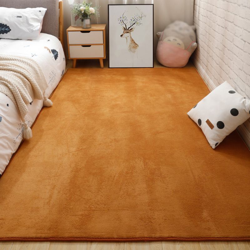 Simplicity Area Rug Modern Plain Area Carpet Polyester Stain Resistant Carpet for Living Room