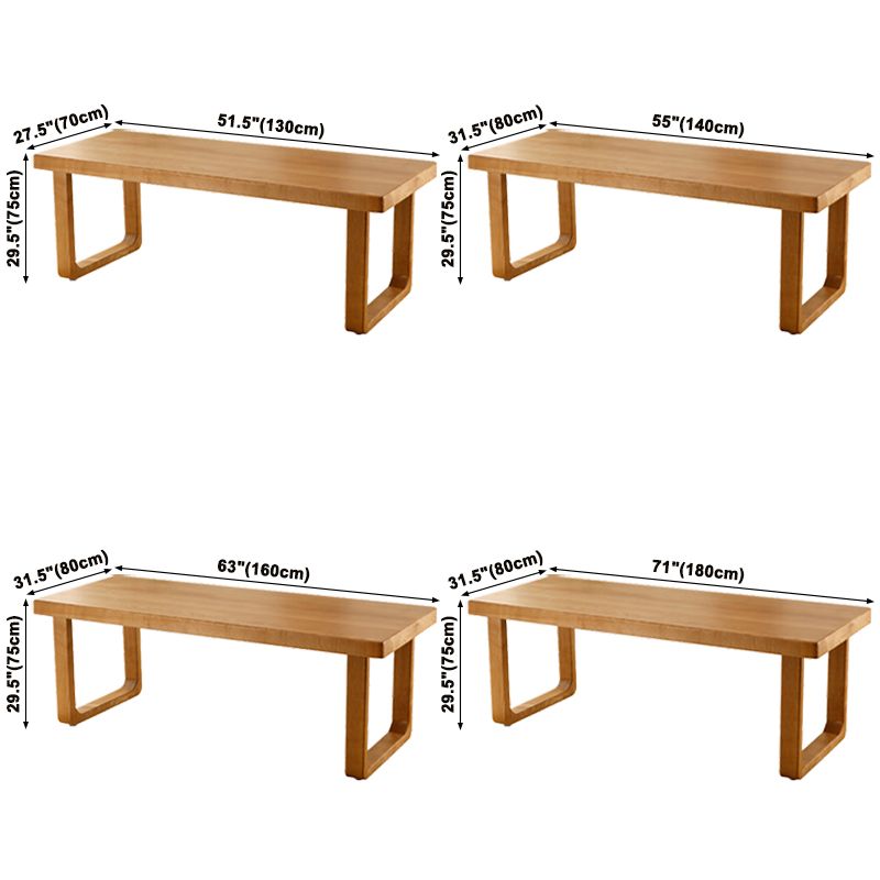 Rectangle Sled Base Dining Site Table Solid Wood Dining Room Collection for Indoor