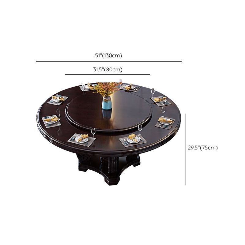 Solid Wood Dining Table Traditional Round Dinner Table for Dining Room