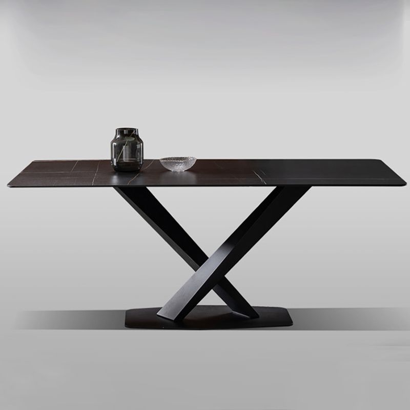 Black Stone Top Dining Table Set with Gray Chairs 1/4/5/7 Pieces Modern Dinette Set