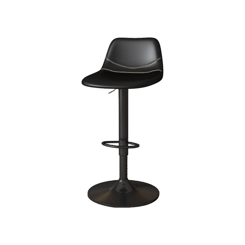 Contemporary Adjustable Height Swivel Armless Bar Stool with Metal Base