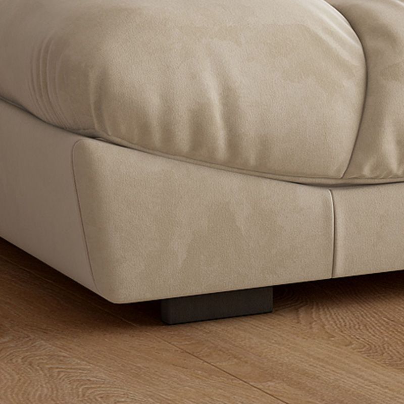 Modern Off-White Fabric Sofa Pillow Top Arm Reclining Loveseat for Bonus Room