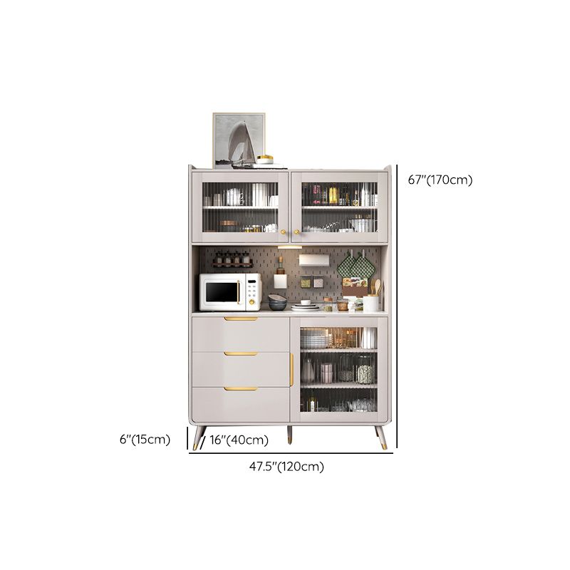Modern Glass Doors Server 3 Drawers and 3 Doors Cabinets Buffet Sideboard