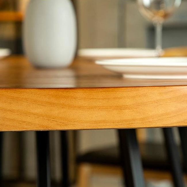 Solid Wood Dining Table Contemporary Round Dining Table with Pedestal Base