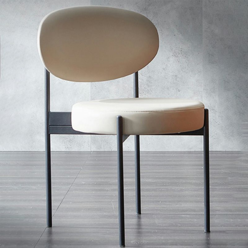 Industrial Style Side Chair Upholstered Side Dining Chair with Metal Frame