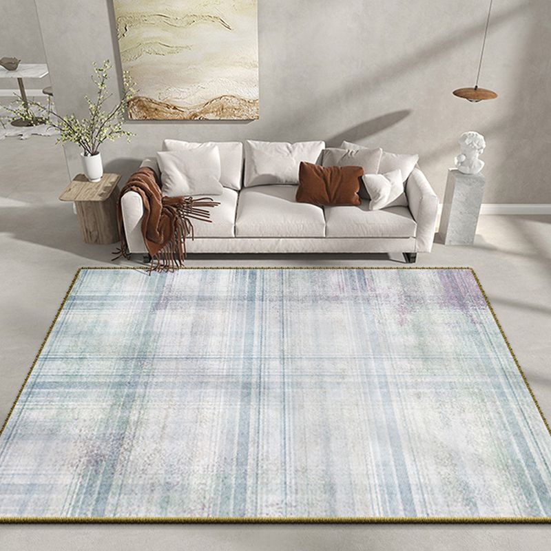 Gray Indoor Rug Trendy Polyester Area Rug Stain Resistant Carpet for Living Room
