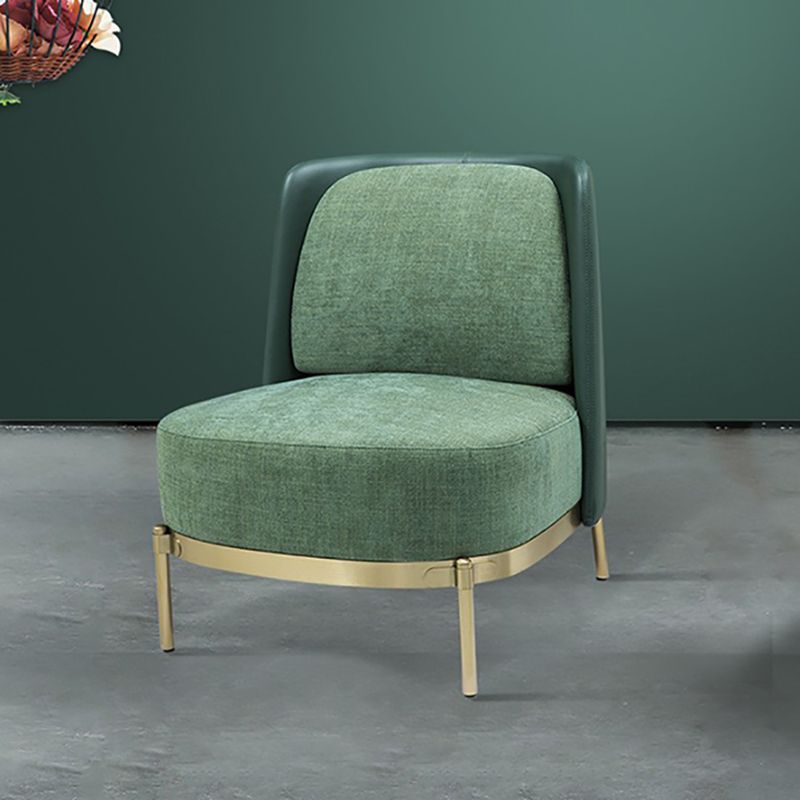 24.40" Wide Chair Linen Metal Frame Chair with Basic Four Leg for Living Room