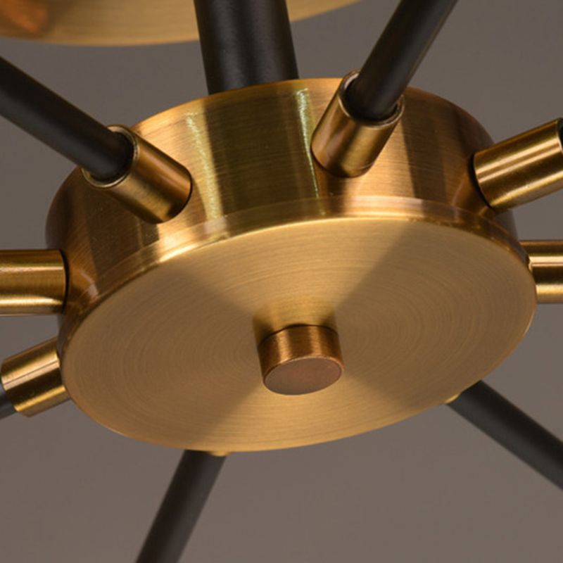 Glazen ronde vorm spoelplafondlicht moderne multi -lichten spoel de houding verlichting in zwart