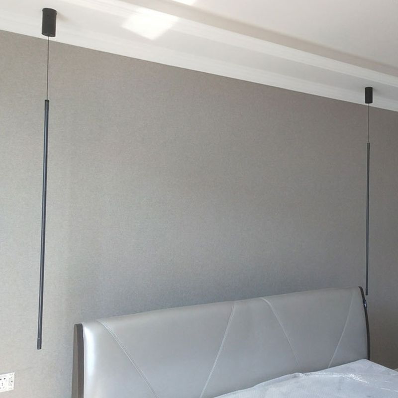 Linear Shape Hanging Light Modern Style Metal 1 Light Hanging Lamp for Dining Room