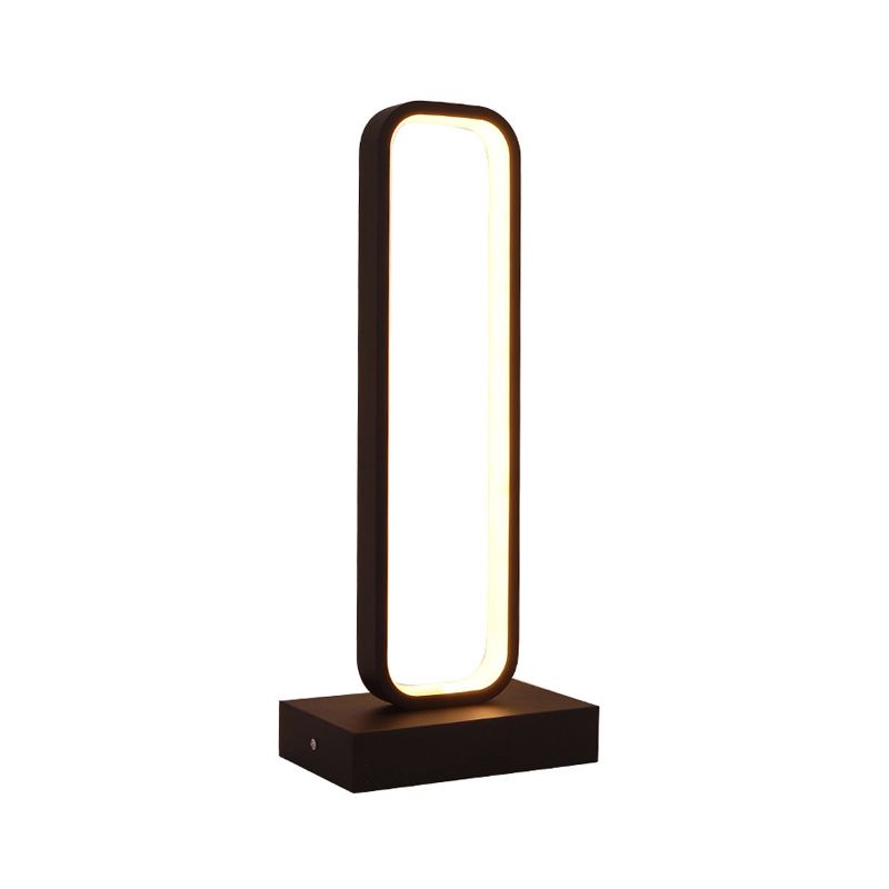 Lampada da comodino rettangolo arrotondato nero Simplicity Led LED LED LED per letto