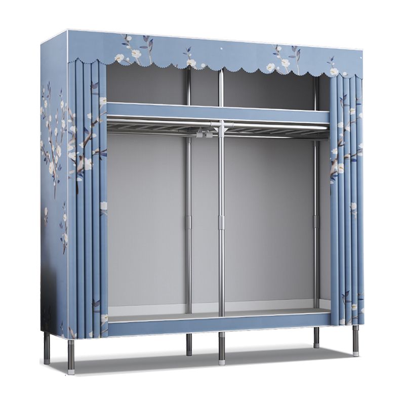 Modern Style Wardrobe Metal Wardrobe Closet with Garment Rod