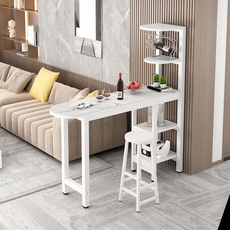 1/2 Piece Pub Dining Set Glam Style Bar Table with Metal Stool