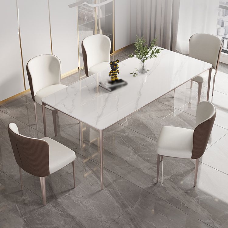 Nordic Sintered Stone Top Dining Set Rectangle 1/4/5/6 Pieces Dining Table with Chairs