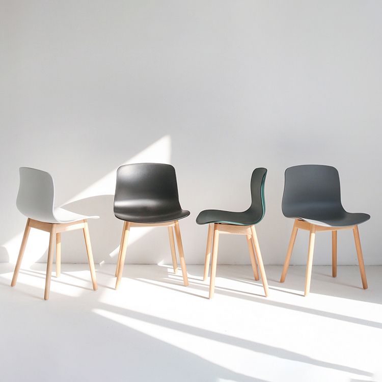Contemporary Style Dining Armless Chair Wooden Dining Side Chair for Kitchen