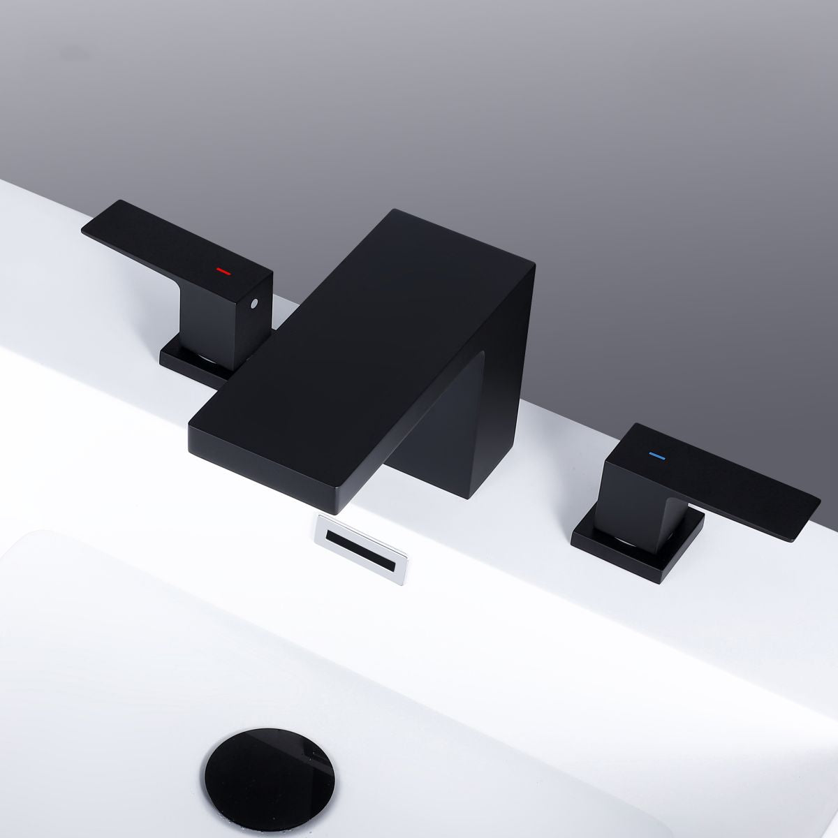 Modern Bathroom Faucet Rod Two-handle Waterfall Bathtub Faucet