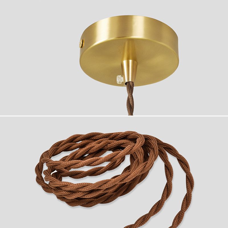 Forme cylindrique post-moderne Bras de pendentif en laiton 1 lumière petite suspension Lumière pour le salon