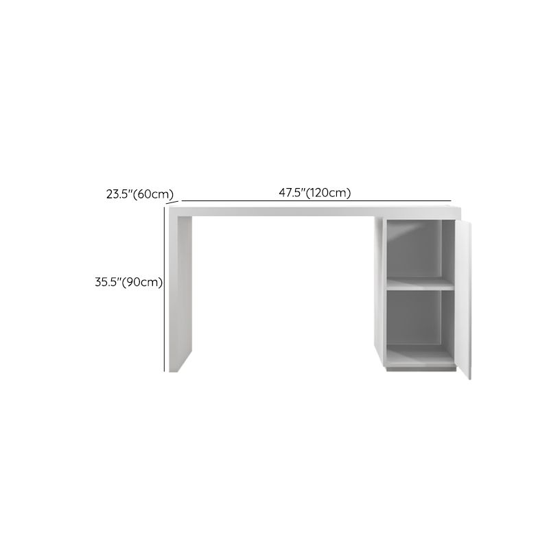 Modern Sintered Stone Top Rectangle White Bar Dining Table with Storage