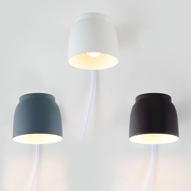Single Contemporary Black/White/Grey Wall Mounted Sconce LED Wall Light