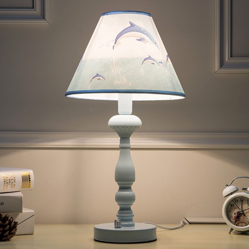 One Light Dolphin Desk Light Contemporary Metal Reading Light in Blue for Kid Bedroom