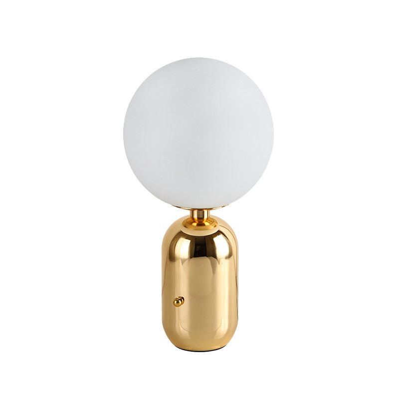 Electroplate Metal Table Lamp in Modern Luxury Style Glass Globe Table Light for Interior Spaces