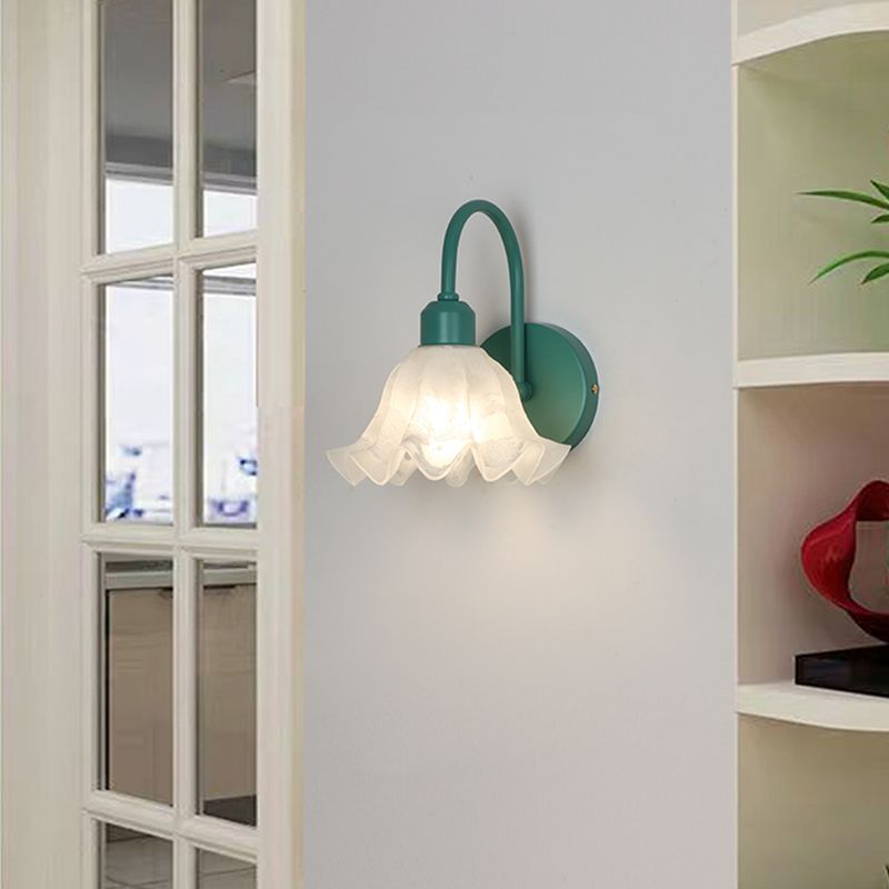 Glass Shade Wall Mounted Sconce Modern 1-Light Wall Lights for Bedroom