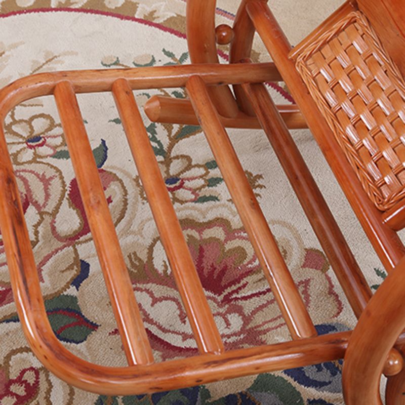 Traditional Rocking Chair Rattan Spindle Backrest Indoor Rocking Chair