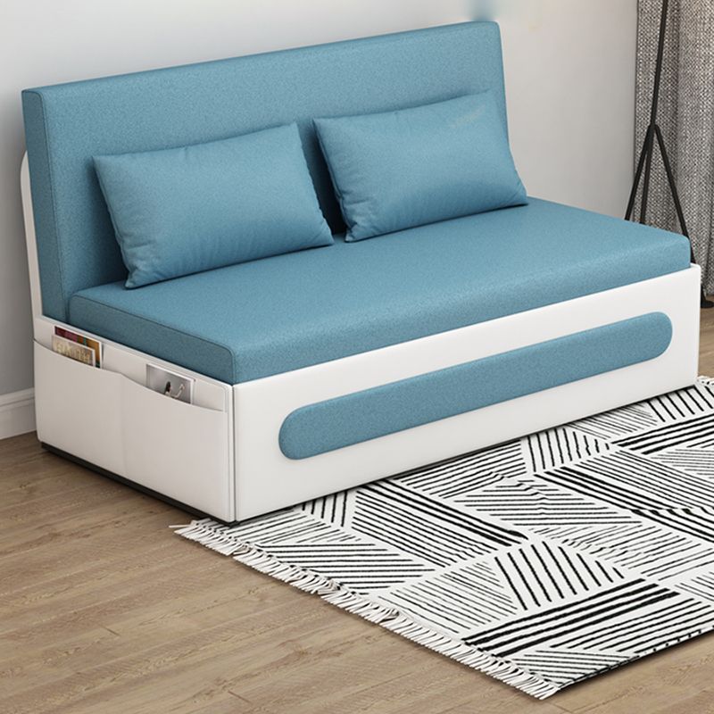 Faux Leather Contemporary Convertible Armless Bed Sofa Couch