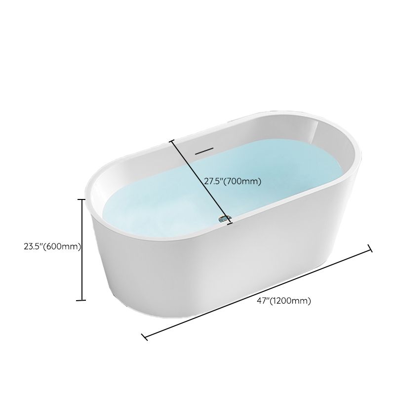 Acrylic Soaking Bathtub Antique Finish Stand Alone Oval Bath Tub