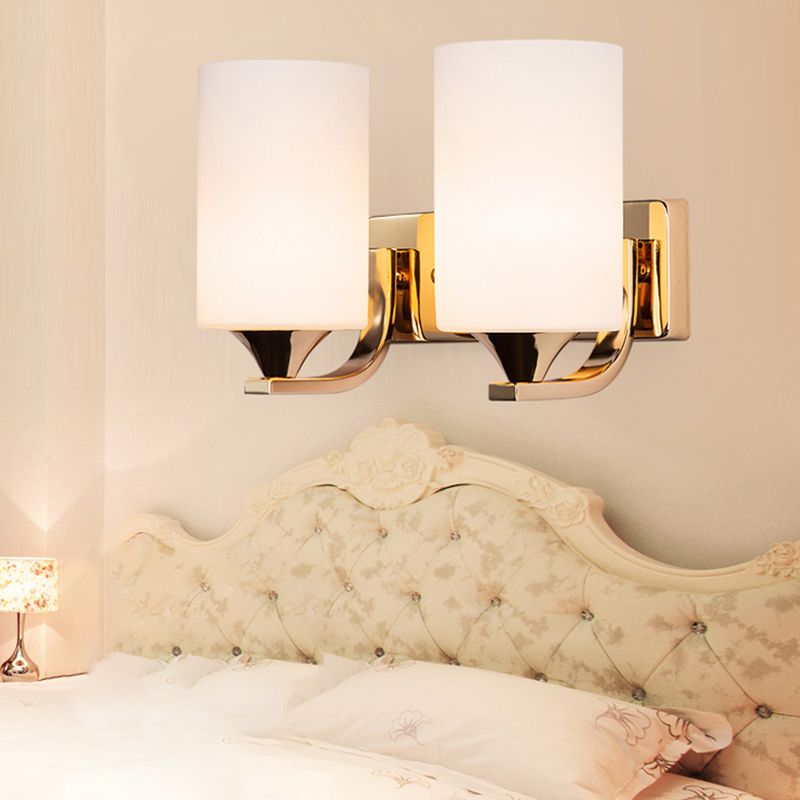 Luz de montaje en la pared de la pared de la pared de lámpara de pared simple con sombra de vidrio de cilindro