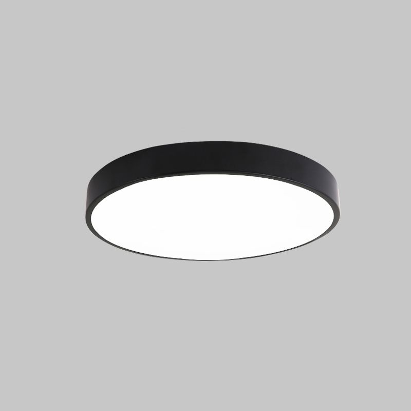 Metal Round Led Flush Mount Light Fixture Modern Style 1 Head Flush Ceiling Light