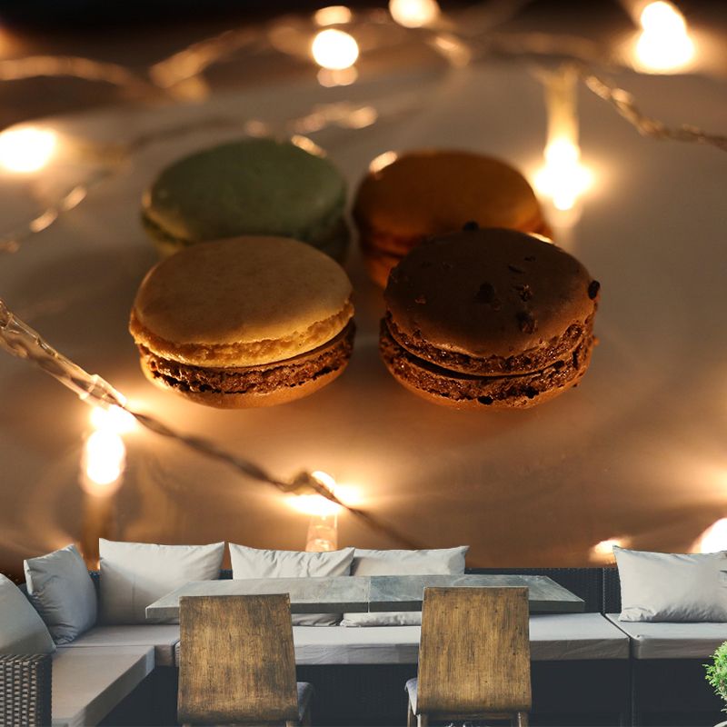 Sweet Macaron Painting Mural Contemporary Decorative Commercial Use Wall Covering